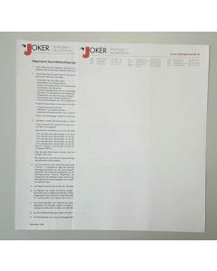 Briefpapier doppelseitig inkl. AGB Dauerstellen Joker Personal