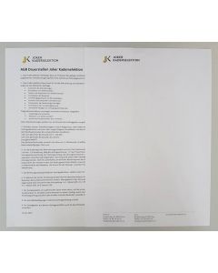 Briefpapier doppelseitig inkl. AGB Joker Kaderselektion